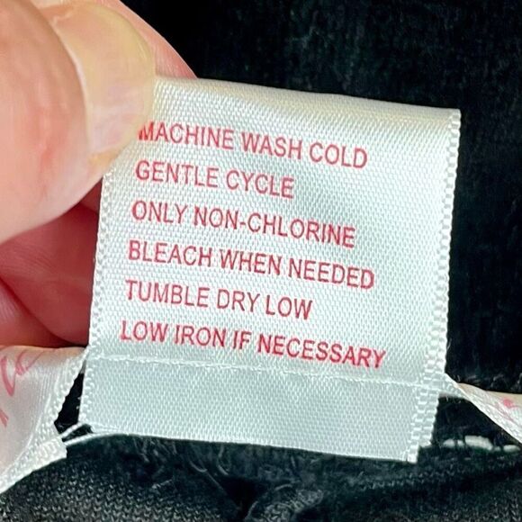 NWT Tickled Pink Fuda Black Pull On Velour Pants 2X - Picture 8 of 9